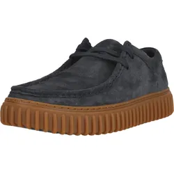 Schnürschuh CLARKS "Torhill Lo", Herren, Gr. 43, blau, casual, Schuhe, mit authentischer gerippter Sohle