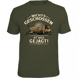 Rahmenlos Unisex T-Shirt "Nichts geschossen ist auch gejagt", XL
