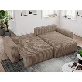 MKS Meble Eckcouch Cord 2-Sitzer Braun