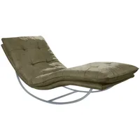 W.Schillig Relaxliege daily dreams Leder 75 x 85 x 169 cm grün mit Kissen
