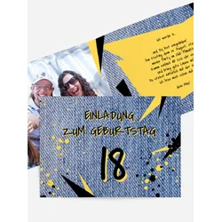 Einladungen Geburtstag selbst gestalten mit Spruch und Fotos im Onlinedesigner bei Meine-Kartenmanufaktur.de
