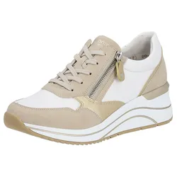 Keilsneaker REMONTE, Damen, Gr. 40, beige (beige, kombiniert), Lederimitat, sportlich, Schuhe Sneaker, Freizeitschuh, Halbschuh, Schnürschuh, vegane Verarbeitung