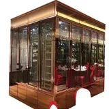 JV Möbel Eleganter Weinschrank aus Edelstahl in Gold modern Luxusdesign