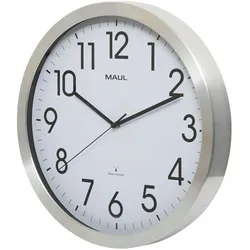 Wanduhr Maulmove 40cm Funkuhr aluminium Packung mit 6 Stück