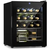 Klarstein Weinkühlschrank Shiraz, für 16 Standardflaschen á 0,75l,Wein Flaschenkühlschrank Weintemperierschrank Weinschrank Kühlschrank schwarz 43 cm x 54 cm x 45 cm