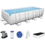 Bestway® Power SteelTM Frame Pool Komplett-Set mit Sandfilteranlage 488x244x122cm