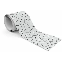 Muralo Tapetenbordüre selbstklebend Linien auf grauem Hintergrund 10 cm 300 g Schwarz/Grau 10x300