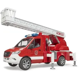 Bruder 02673 Sprinter Feuerwehr mit Drehleiter, Pumpe und Light + Sound Mod