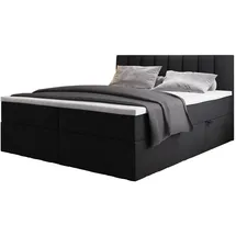 Trada Boxspringbett 180x200 mit Bettkästen H3 Schwarz -