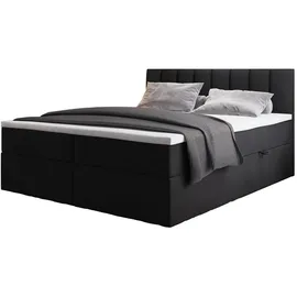 Trada Boxspringbett 180x200 mit Bettkästen H3 Schwarz -