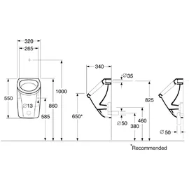 Gustavsberg Saval 2.0 Urinal Zulauf verdeckt,