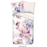 Descanso Caen Satin, 135x200, Biese, Reißverschluss, Wende, Blumen, Natur beige