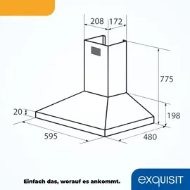 GGV Exquisit KH 60-8 Wandhaube 60 cm inox