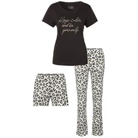 VIVANCE DREAMS Damen Pyjama grau-gemustert Gr.40/42