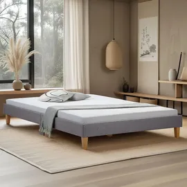 Homestyle4u Polsterbett 140 x 200 cm Grau