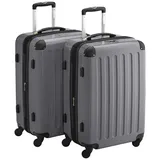 HAUPTSTADTKOFFER - Alex - 2er Koffer-Set Hartschale glänzend, TSA, 65 cm, 74 Liter, Titan