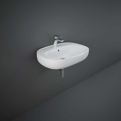 Hängewaschbecken rechteckig 660mm x 440mm 1 Hahnloch Glanz-Weiß – RAK Illusion x Hudson Reed