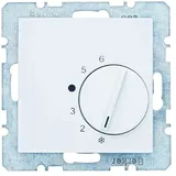Berker Temperaturregler mit Wechsler und Zentralstück S.1/B.3/B.7 polarweiß matt
