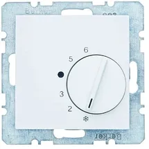 Berker Temperaturregler mit Wechsler und Zentralstück S.1/B.3/B.7 polarweiß matt