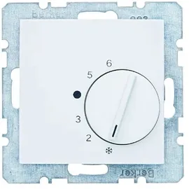 Berker Temperaturregler mit Wechsler und Zentralstück S.1/B.3/B.7 polarweiß matt