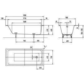 Kaldewei Puro Next Rechteckbadewanne 90 x 190 cm (143000013001)