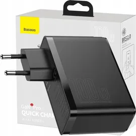 Baseus GaN2 Pro Quick Charger (100 W), USB + 2x USB-C 100W EU Schwarz