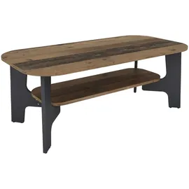 byLIVING Couchtisch Old Wood, Melamin Anthrazit/mit Ablageboden, Holzwerkstoff, schwarz/braun, B 110, H 42,5, T 55