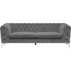 3-Sitzer Sofa Samtstoff grau SOTRA