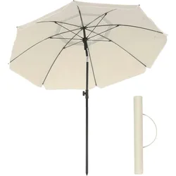 Sonnenschirm 160 cm, Sonnenschutz, UPF 50+, Strandschirm, beidseitig um 30° knickbar, höhenverstellbar, mit Tragetasche,  ohne Ständer, beige