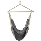 casa.pro Hängesessel, Grau, Textil, Holz, 1-Sitzer, 185x140x125 cm, Gartenmöbel, Hängesessel