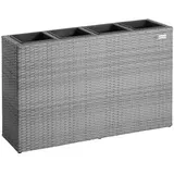CASARIA Polyrattan Blumentopf Grau 95x27x60cm