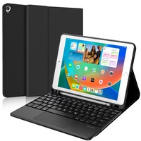 FOGARI Tastatur Hülle für iPad 10.2 Zoll - iPad 9. Generation Tastatur mit Touchpad - Wiederaufladbar QWERTZ Tastatur für iPad 9./8./7. Generation - Schwarz