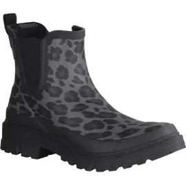 Verbenas Lua Mate Animal - Damen Chelsea Boots - Black-Leo-Black, Größe:37 EU - 37