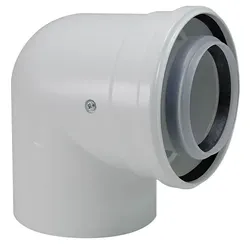 Buderus Luft-/Abgas-Bogen konzentrisch - Ø 80/125 mm - 87° - Farbe weiß - 7738112648