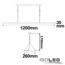ISOLED LED Office Pro Pendelleuchte Up+Down, 20+40W, silber, UGR