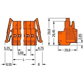 WAGO GmbH &amp; Co. KG 2-Leiter-Federleiste 231-2308/037-000