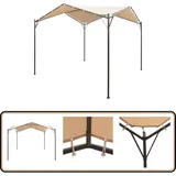 Pavillon Partyzelt Überdachung 4x4 m Stahl Beige - Partyzelt - Pavillon - Gartenüberdachung - Outdoor-Zelt - Grillplatzabdeckung