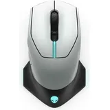 alienware 610M Wireless Gaming Mouse - AW610M (Lunar Light), white