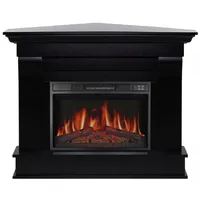 Casa Padrino Barock LED Elektro Eckkamin Schwarz 110 x 70 x H. 90,6 cm