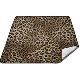 YOUJUNER Picknickdecke 200x200cm, Tier Leopard Print groß wasserdicht Campingdecke faltbar Strandmatte Picknick-Matte