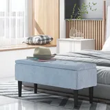 Homcom Truhenbank Samt Blau 38 x 45 x 95 cm