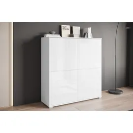 OTTO home PC-Schrank OTTO HOME "Kenia, Sekretär, Home Office", weiß (weiß, weiß hochglanz), B:120cm H:125cm T:39,5cm, Sekretäre, Mit Push-to-open, Tastaturauszug und praktischem Stauraum