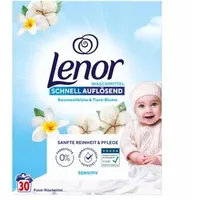 Lenor Waschmittel Sensitiv Vollwaschmittel, Pulver, schnell auflösend, 1,8kg, Waschladungen 30