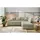 luma-home Dauerschlaf-Ecksofa Boxspring Federkern-Couch Topper Bettkasten, Cord Beige Grau / 15212
