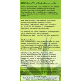 ForeverFit Aloe Vera Trinkgel Barbadensis Miller Blattgel unverdünnt KEIN Saft KEIN Konzentrat OHNE künstliche Vitamine.