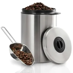 Kaffeedose Edelstahl 1kg Behälter mit Kaffeeschaufel