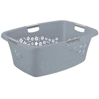 Rotho Wäschekorb Flowers 50 L misty blau