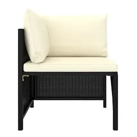 vidaXL 4-Sitzer-Gartensofa schwarz 313515