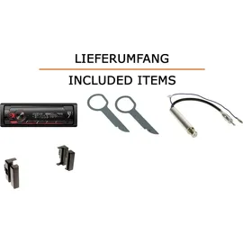 JUST SOUND best choice for caraudio Autoradio Einbaupaket Pioneer MVH-S320BT für Audi A4 B5 Chorus Kassette Bluetooth USB