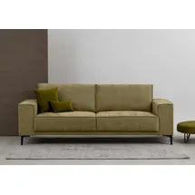 OTTO home 3-Sitzer OTTO HOME "OLAND, B: 224 cm - Skandi-Design", grün (olive), B:224cm H:85cm T:83cm, 100% Polyester, Sofas, Struktur, Flachgewebe, Luxus-Microfaser, Boucle